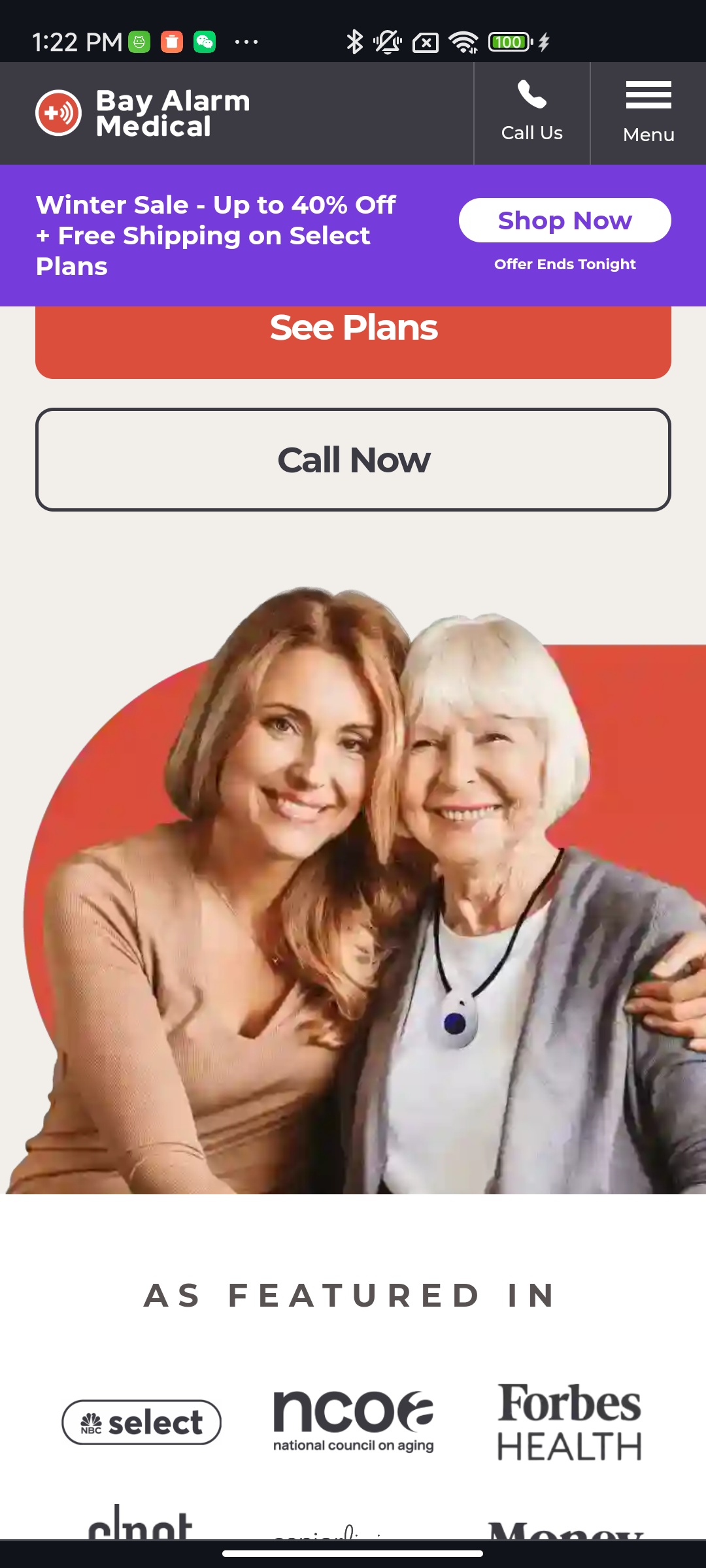 Bay Alarm Medical - senior wearing medical alert pendant