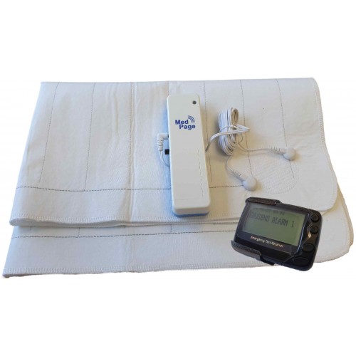 EnuSens enuresis sensor kit with POCSAG transmitter and long-range text pager